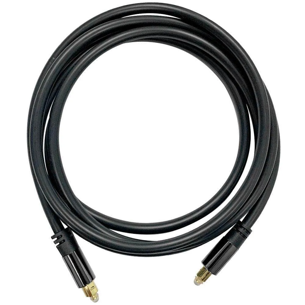 Premium 6 Foot Optical Digital Audio Fiber Optic Toslink Male Cable - Gold Plated Optical Digital Cord for Home Theater Gaming Systems and HD Audio