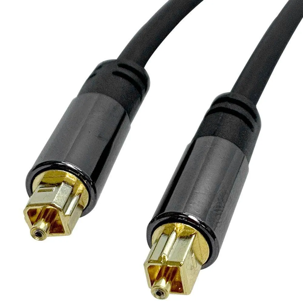 Premium 6 Foot Optical Digital Audio Fiber Optic Toslink Male Cable - Gold Plated Optical Digital Cord for Home Theater Gaming Systems and HD Audio