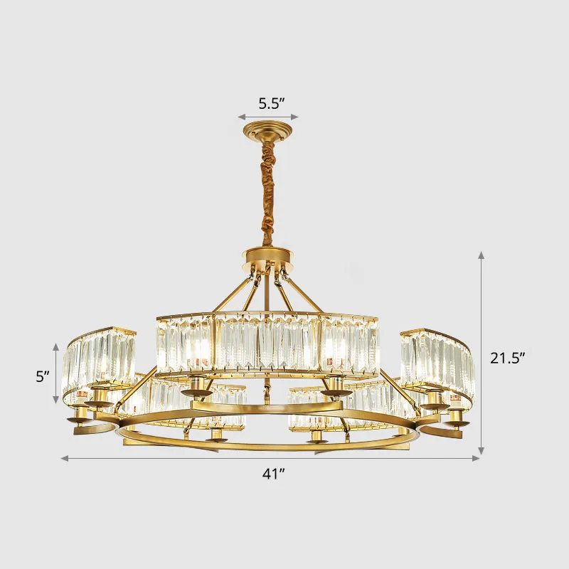 Prismatic Crystal Chandelier: Modern Suspension Lighting for Living Room