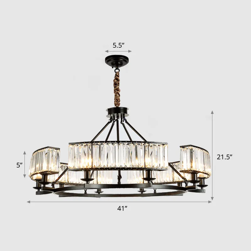 Prismatic Crystal Chandelier: Modern Suspension Lighting for Living Room