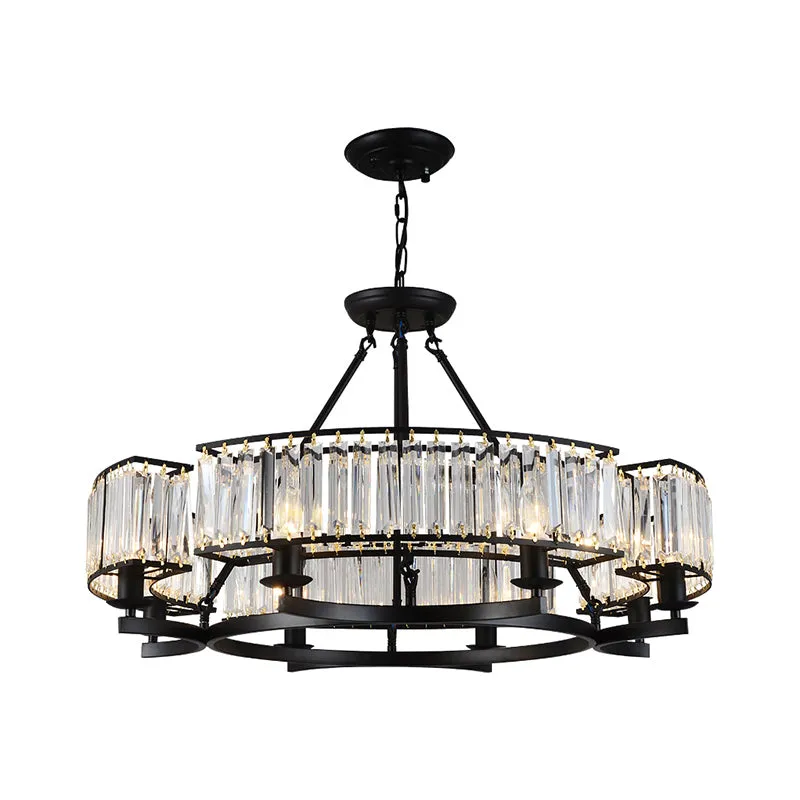 Prismatic Crystal Chandelier: Modern Suspension Lighting for Living Room
