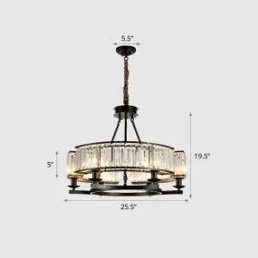 Prismatic Crystal Chandelier: Modern Suspension Lighting for Living Room