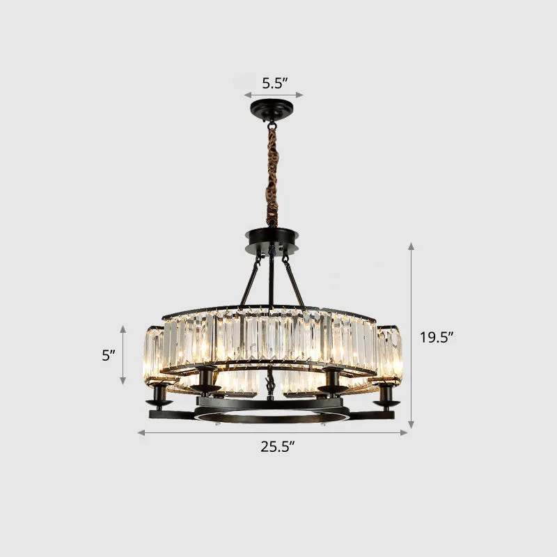 Prismatic Crystal Chandelier: Modern Suspension Lighting for Living Room