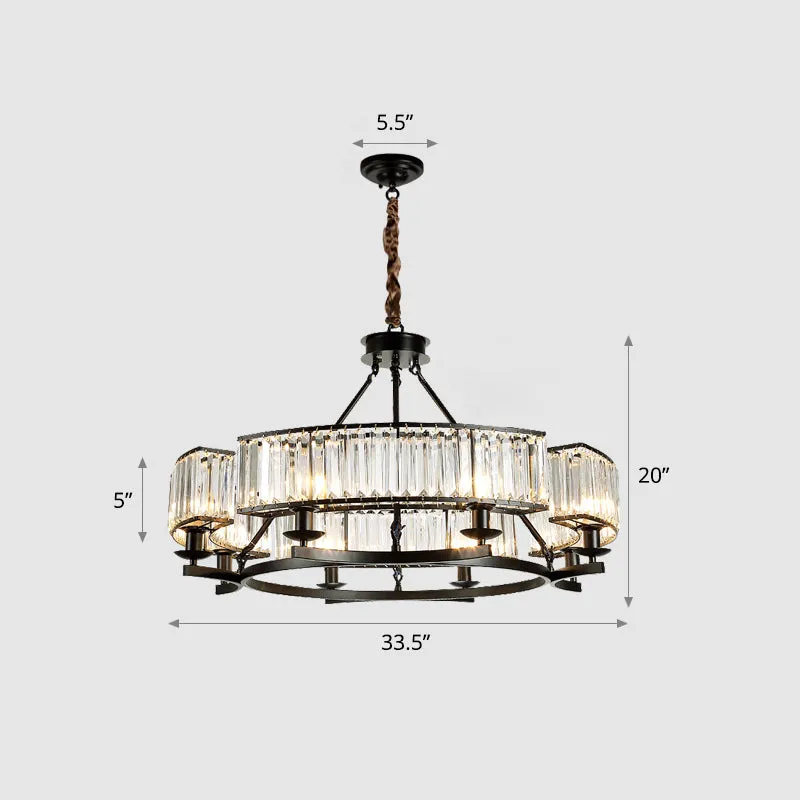 Prismatic Crystal Chandelier: Modern Suspension Lighting for Living Room