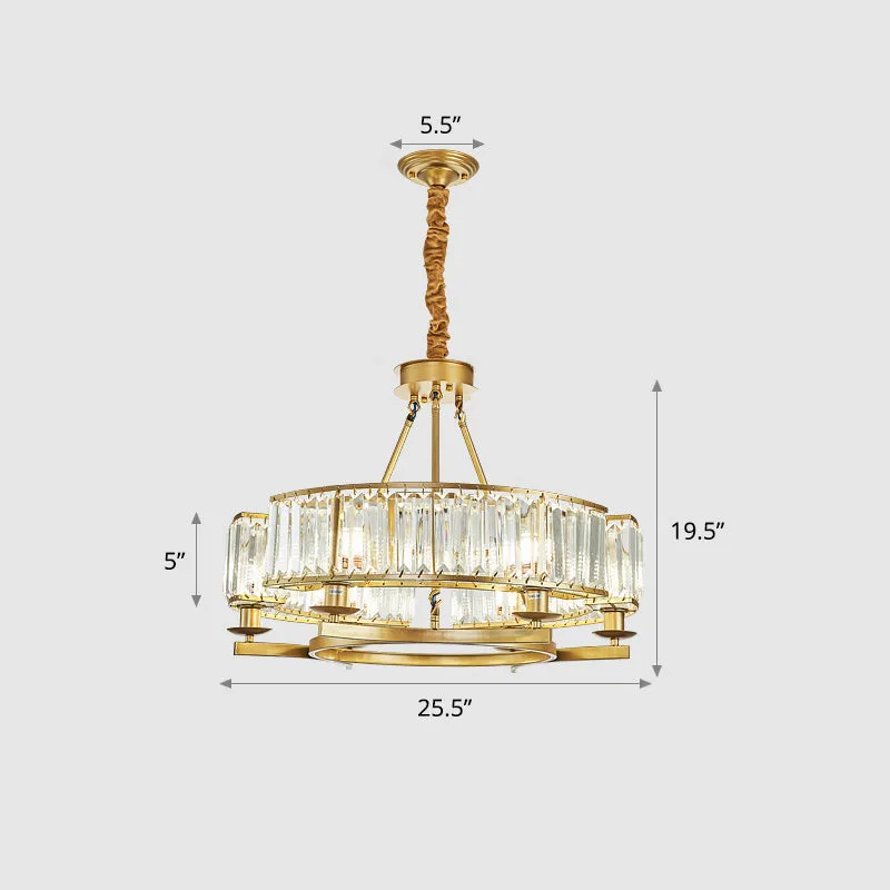Prismatic Crystal Chandelier: Modern Suspension Lighting for Living Room