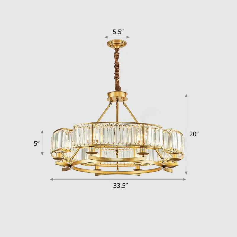 Prismatic Crystal Chandelier: Modern Suspension Lighting for Living Room