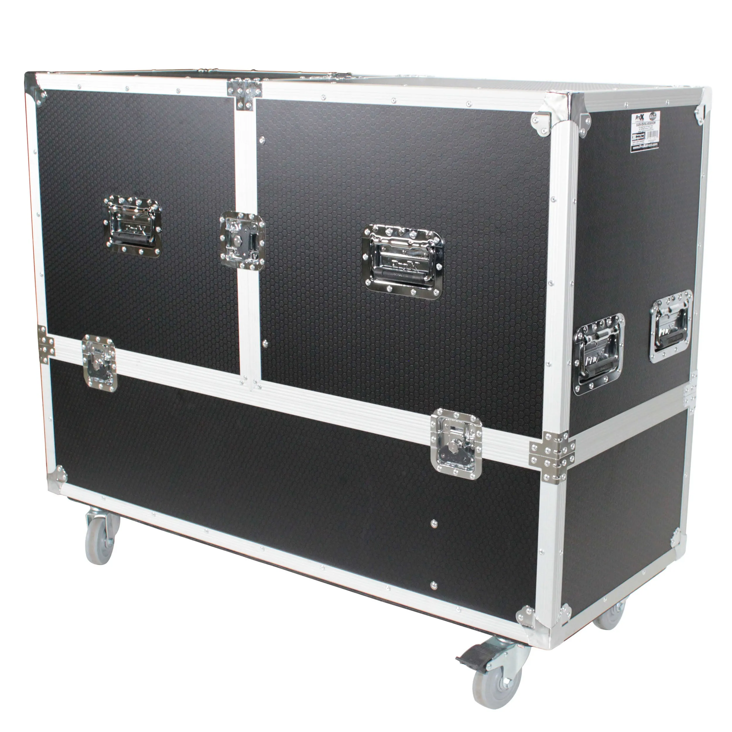 ProX X-EVO1250X2W ATA Flight Case for 2x RCF EVOX12 or EV Evolve 50 Compact Arrays Fits Two Speakers and Subwoofers