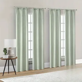 "Fresh Green Blackout Curtains - 4-piece set, green curtain fabric, enhance indoor comfort"