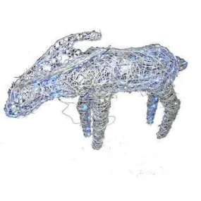 Rattan Reindeer with Blue LED Lights 25ins head moves