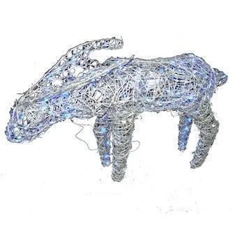 Rattan Reindeer with Blue LED Lights 25ins head moves