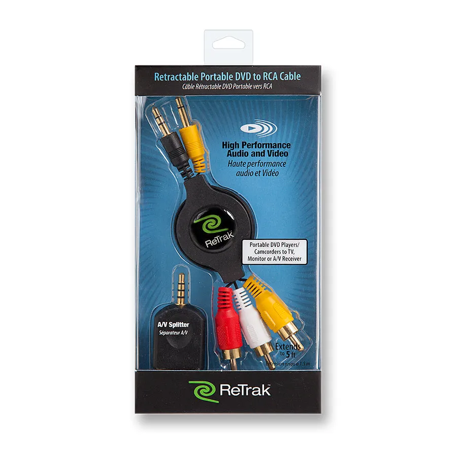 RCA to Aux Cable Adapter | Retractable RCA Cable | RCA Adapter Cables for Home Theaters & DVD Players