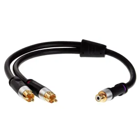 RCA Y Cable  - RCA Mono Female to Two RCA Male