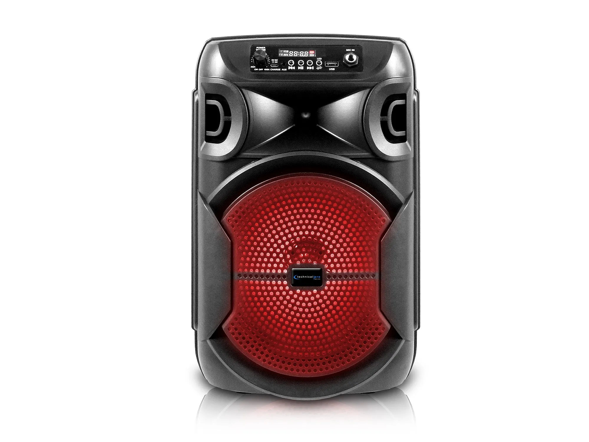 Rechargeable 8" Bluetooth LED Speaker with USB Card Inputs