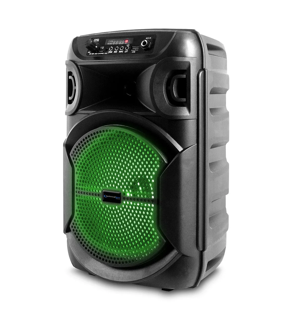 Rechargeable 8" Bluetooth LED Speaker with USB Card Inputs