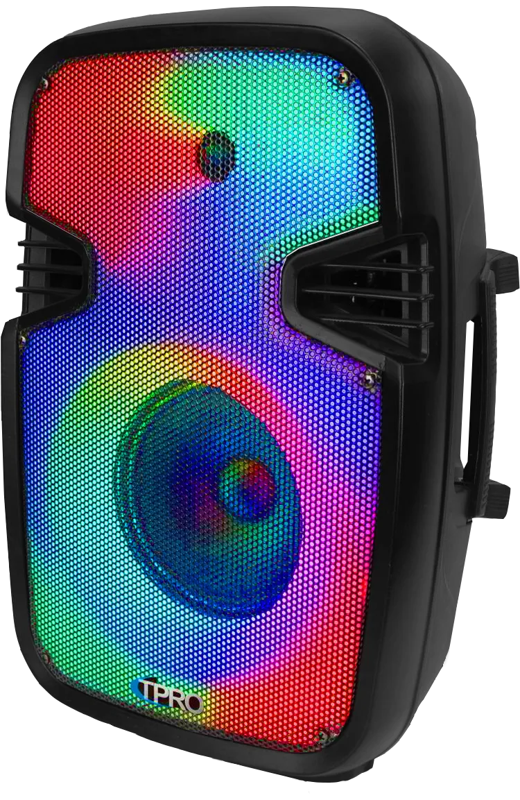 Rechargeable 8" Two Way Bluetooth Loudspeaker with LED Glow Wall