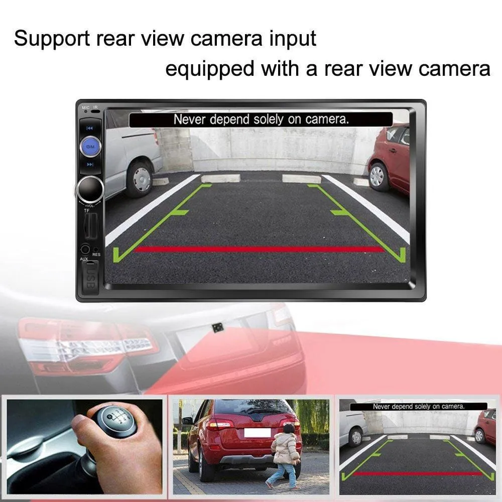Regetek Car Stereo Double Din 7" Touchscreen in Dash Stereo Car Audio Video Player Bluetooth FM AM Radio Mp3 /TF/USB/AUX-in/Subwoofer/Steering Wheel Controls   Remote Control Rear View Camera