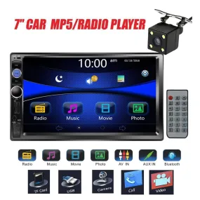 Regetek Car Stereo Double Din 7" Touchscreen in Dash Stereo Car Audio Video Player Bluetooth FM AM Radio Mp3 /TF/USB/AUX-in/Subwoofer/Steering Wheel Controls   Remote Control Rear View Camera