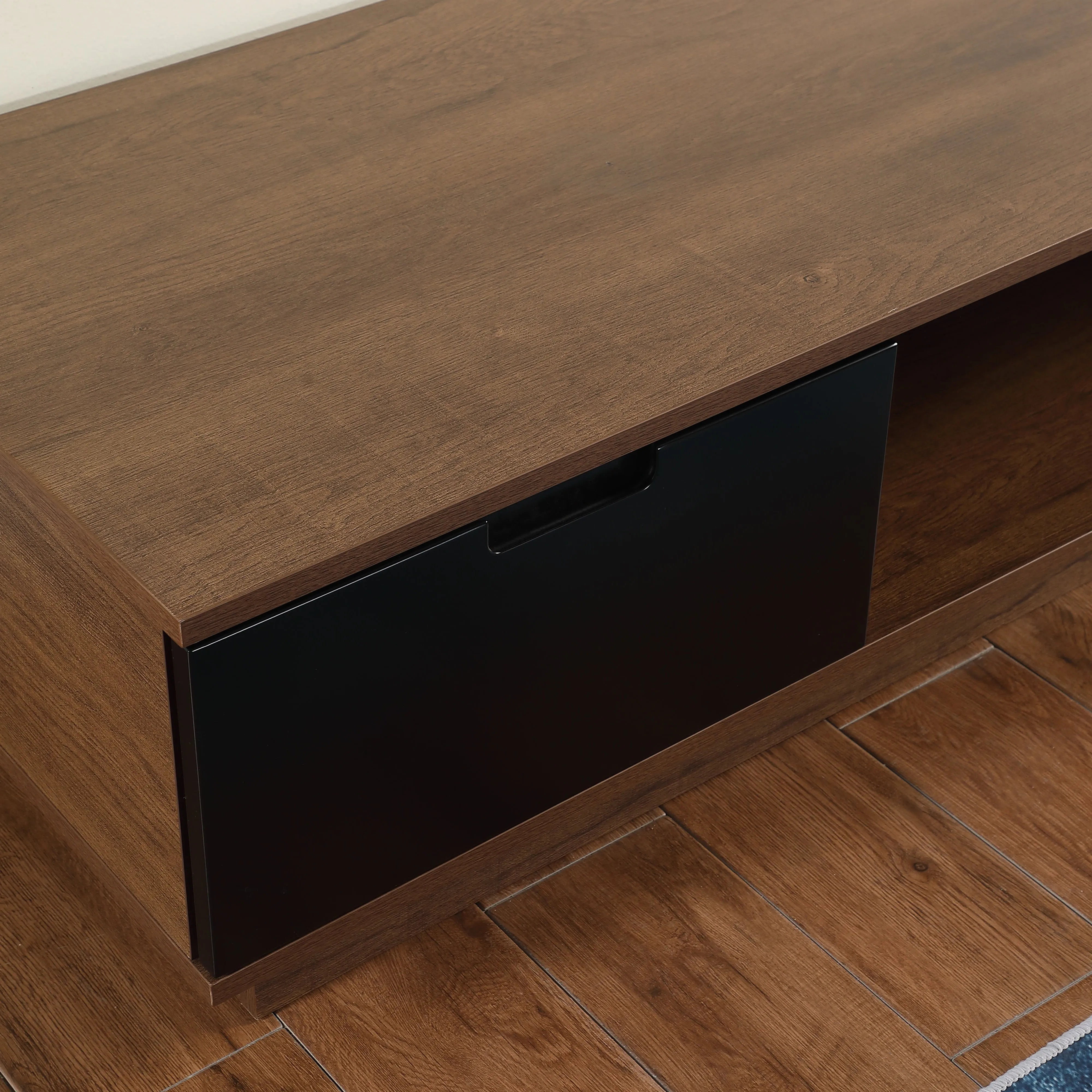 Rio Entertainment Center, TV Cabinet, Entertainment Unit 2200mm Low Line, Dark Oak by Taurs