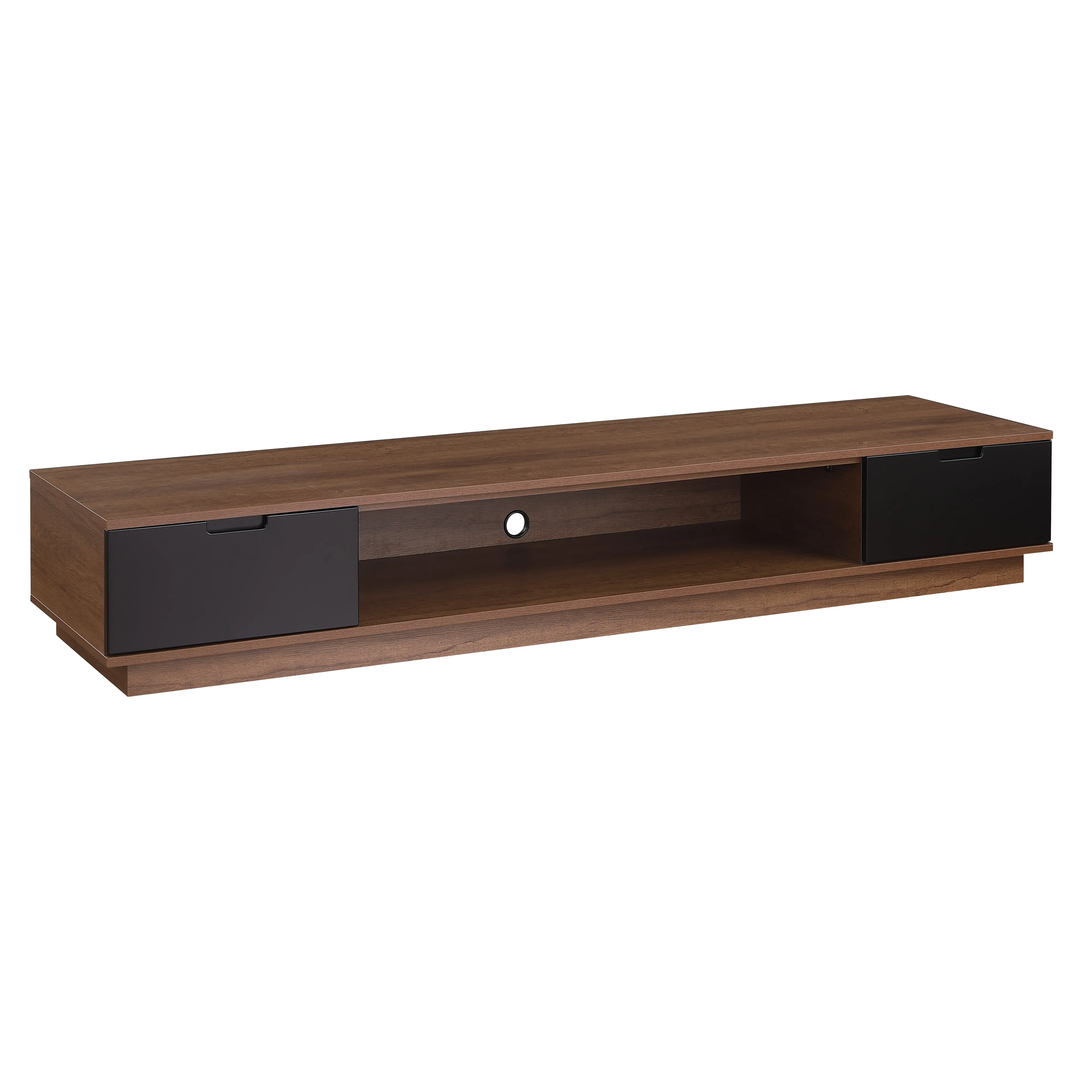 Rio Entertainment Center, TV Cabinet, Entertainment Unit 2200mm Low Line, Dark Oak by Taurs