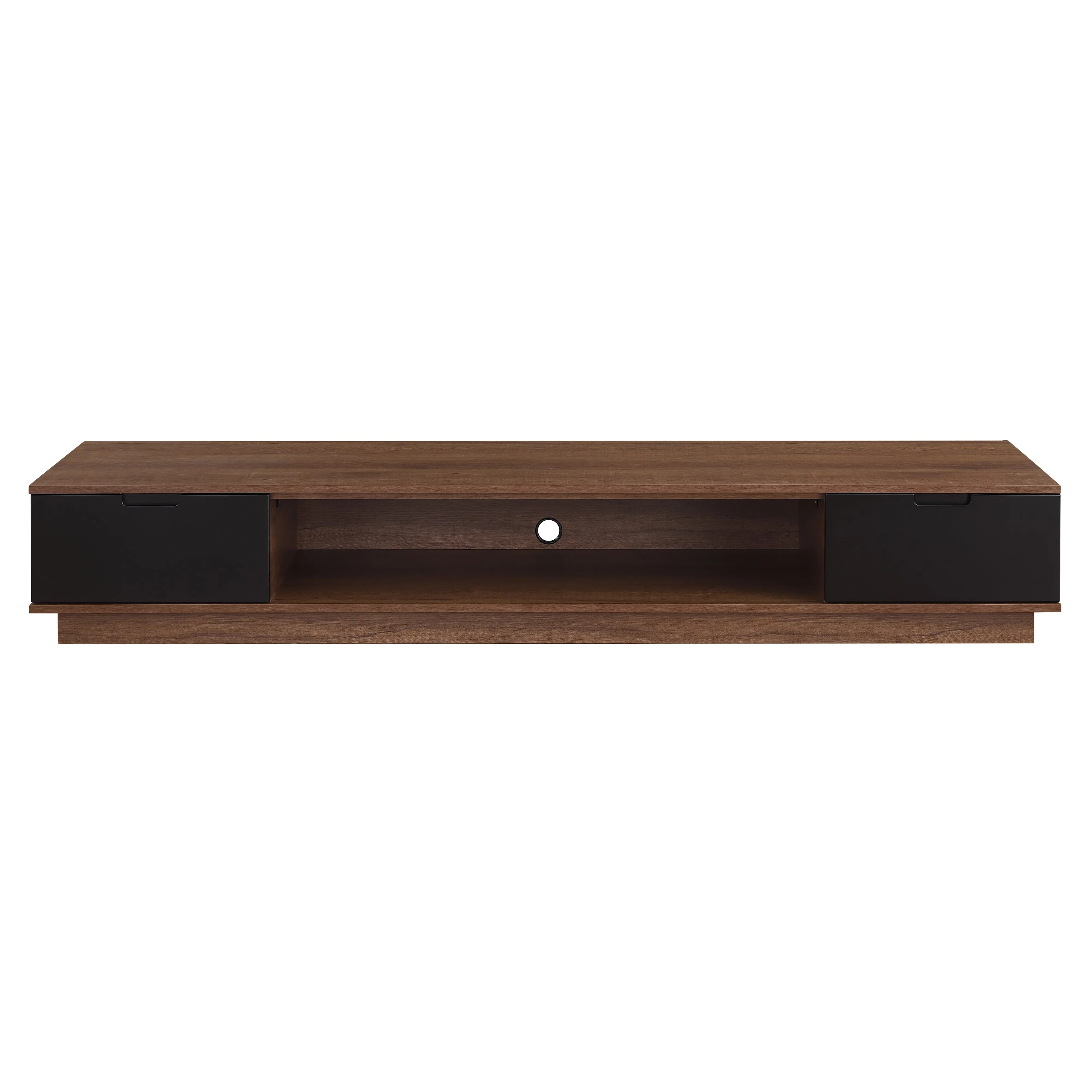 Rio Entertainment Center, TV Cabinet, Entertainment Unit 2200mm Low Line, Dark Oak by Taurs