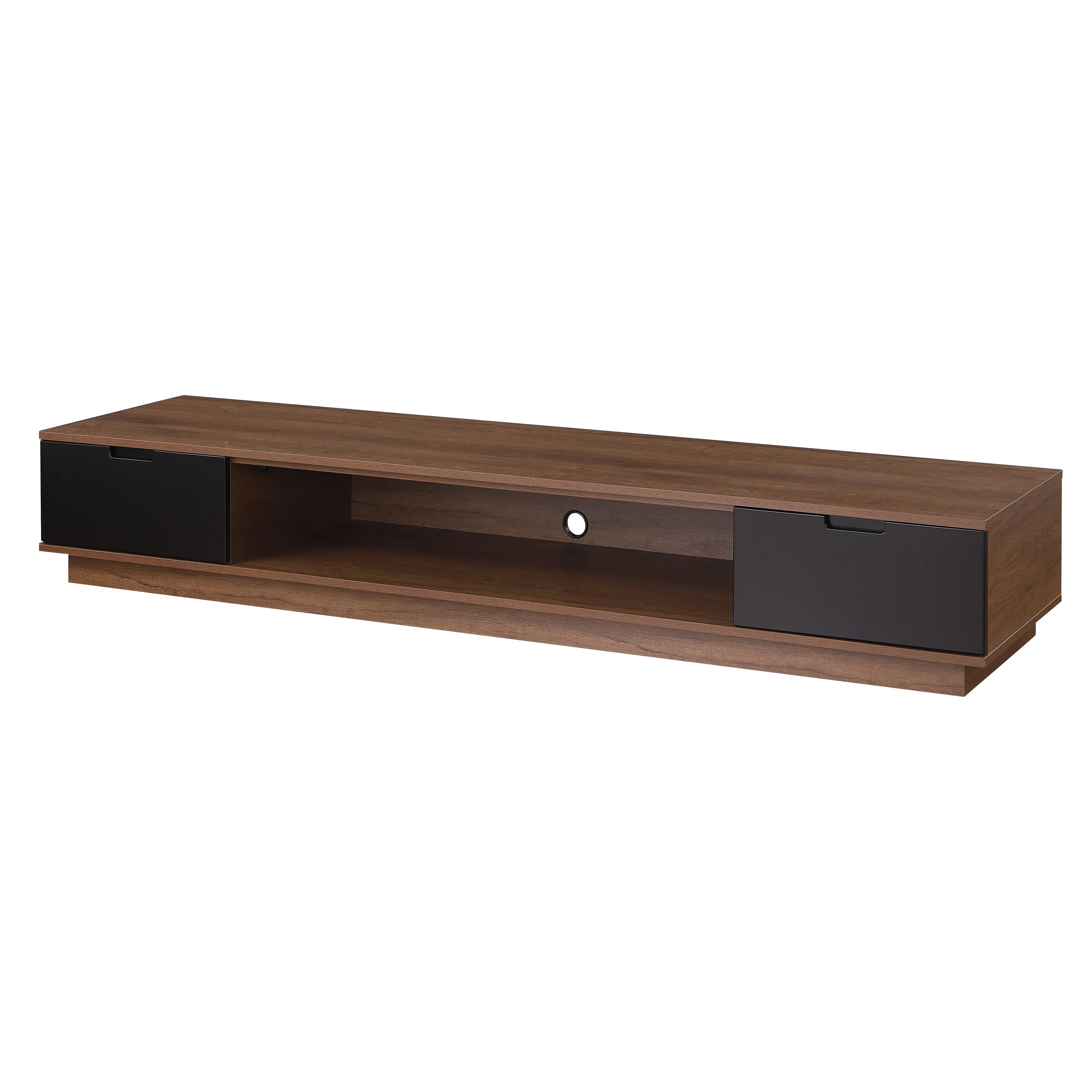 Rio Entertainment Center, TV Cabinet, Entertainment Unit 2200mm Low Line, Dark Oak by Taurs