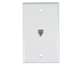 RJ11 Preloaded Telephone Wall Plate, 1 or 2-Port, 4 or 6 Conductor, Flush Mount, Punchdown - Available in 2 Colors