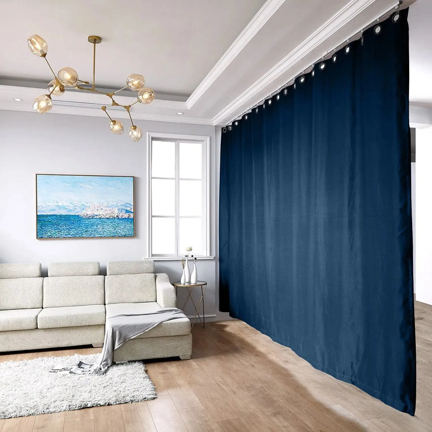 Room Divider Blackout Curtain with Ceiling Track Kit