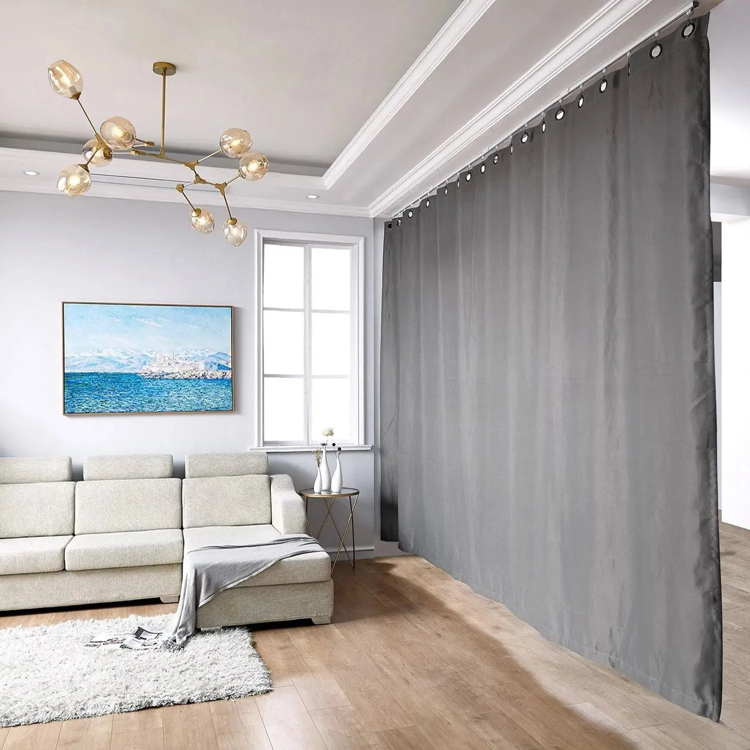 Room Divider Blackout Curtain with Ceiling Track Kit