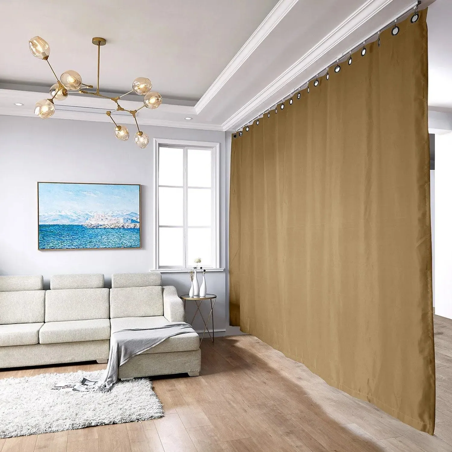 Room Divider Blackout Curtain with Ceiling Track Kit