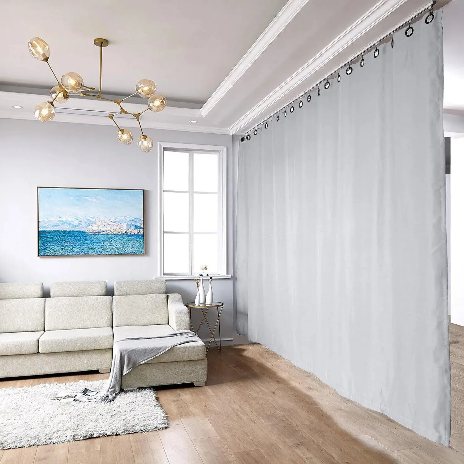 Room Divider Blackout Curtain with Ceiling Track Kit