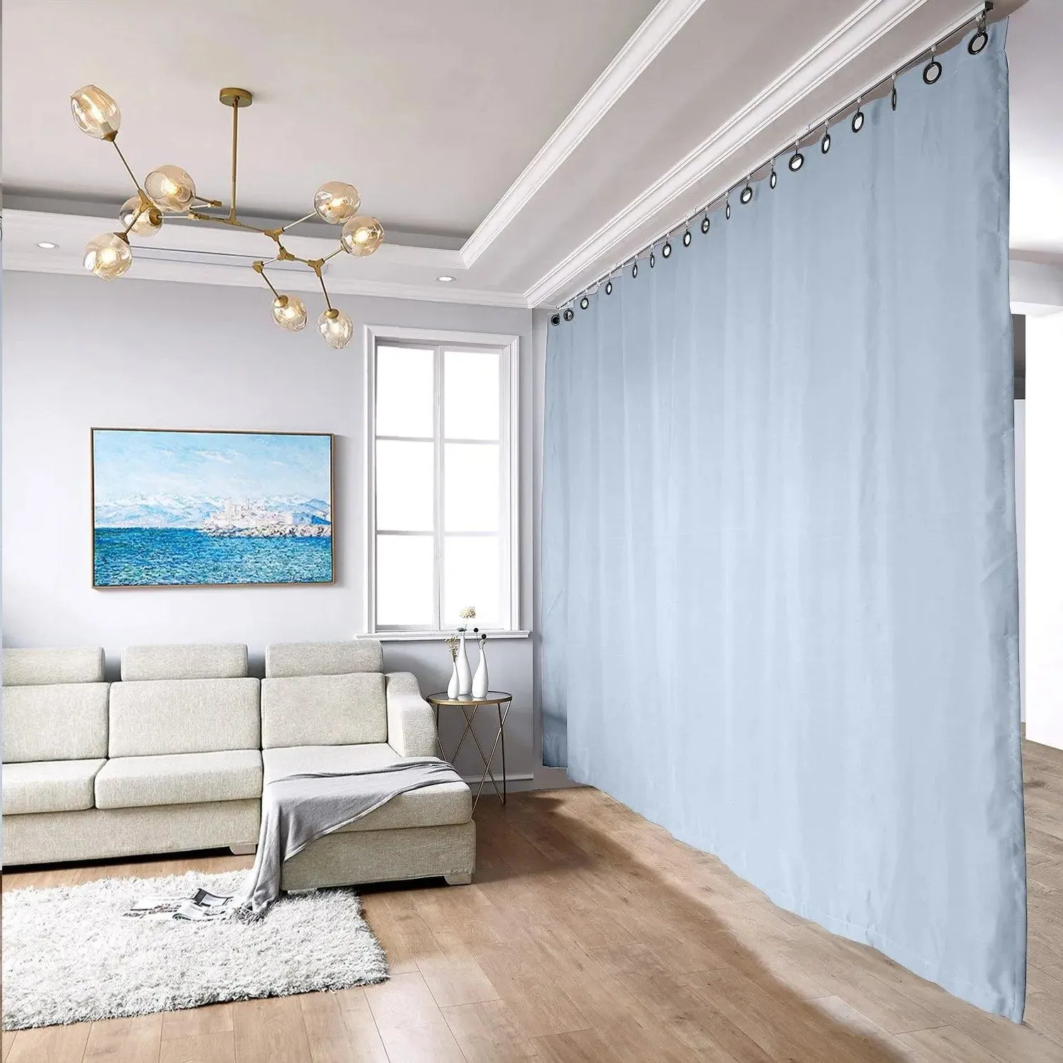 Room Divider Blackout Curtain with Ceiling Track Kit