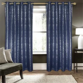 RT Designers Collection Aspen Premium Metallic Blackout Grommet Panel 54" x 90" Navy