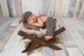 Rustic Deck Chair AND Matching Pillow - Natural Burlap - Interchangeable