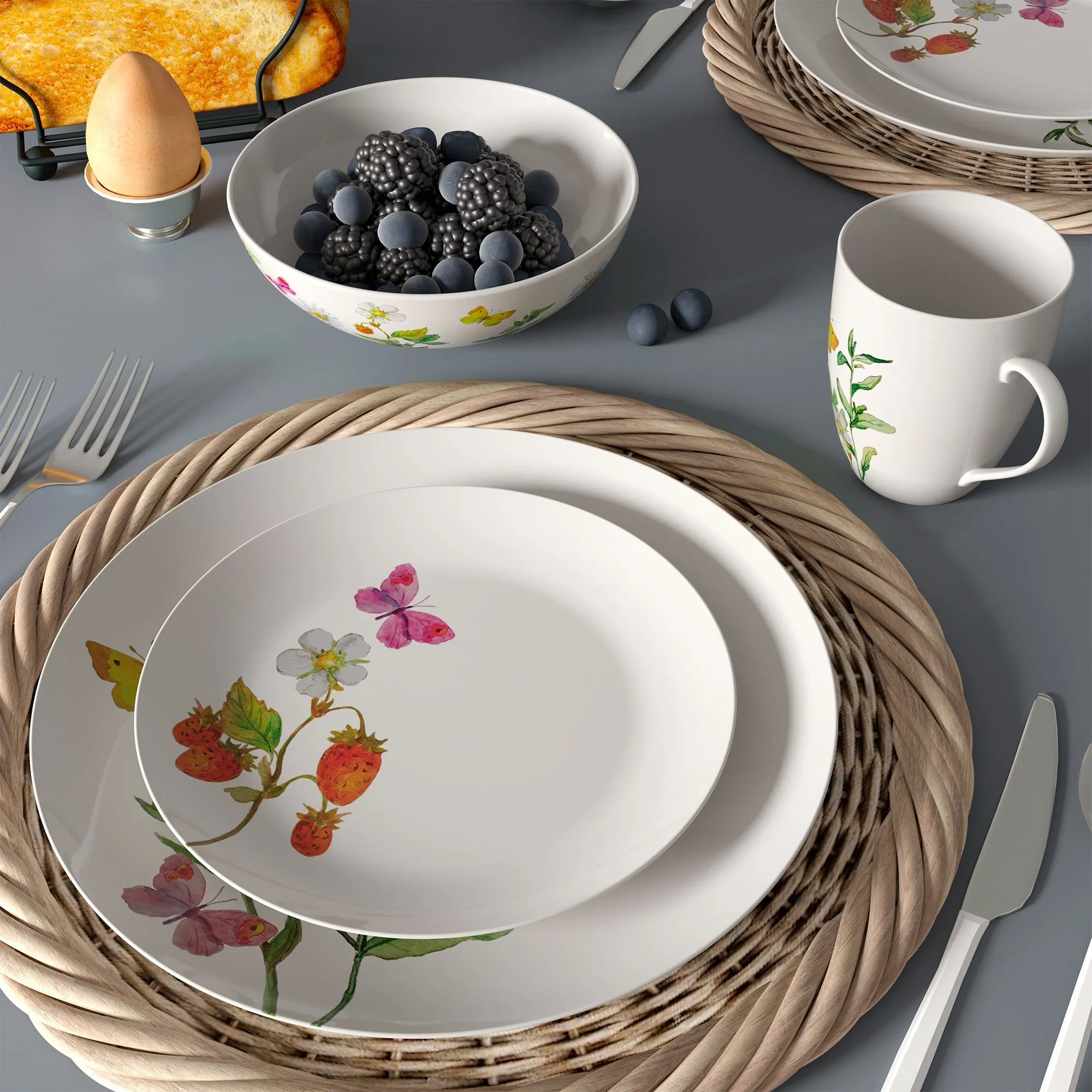 Safdie & Co. Dinnerset 16PC Botanical Butterflies