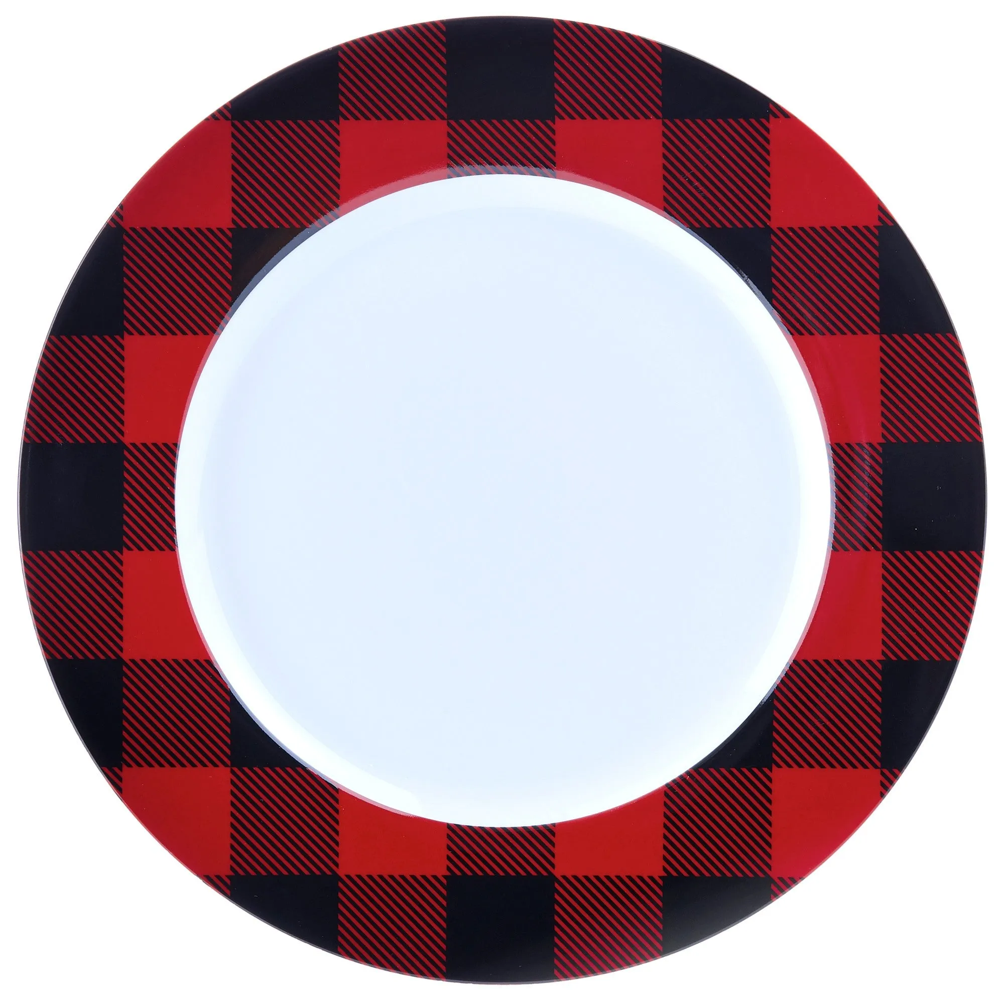 Safdie & Co. Dinnerset 16PC Buffalo Plaid Red/Black