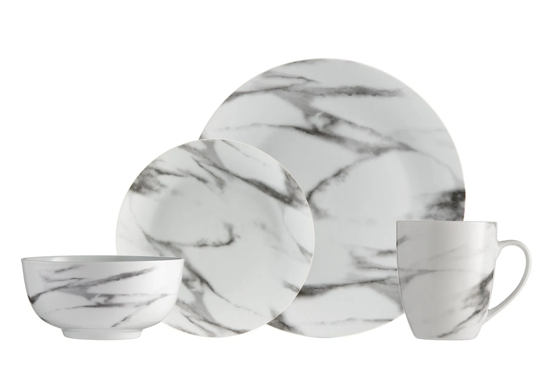 Safdie & Co. Dinnerset 16PC Coupe Marble