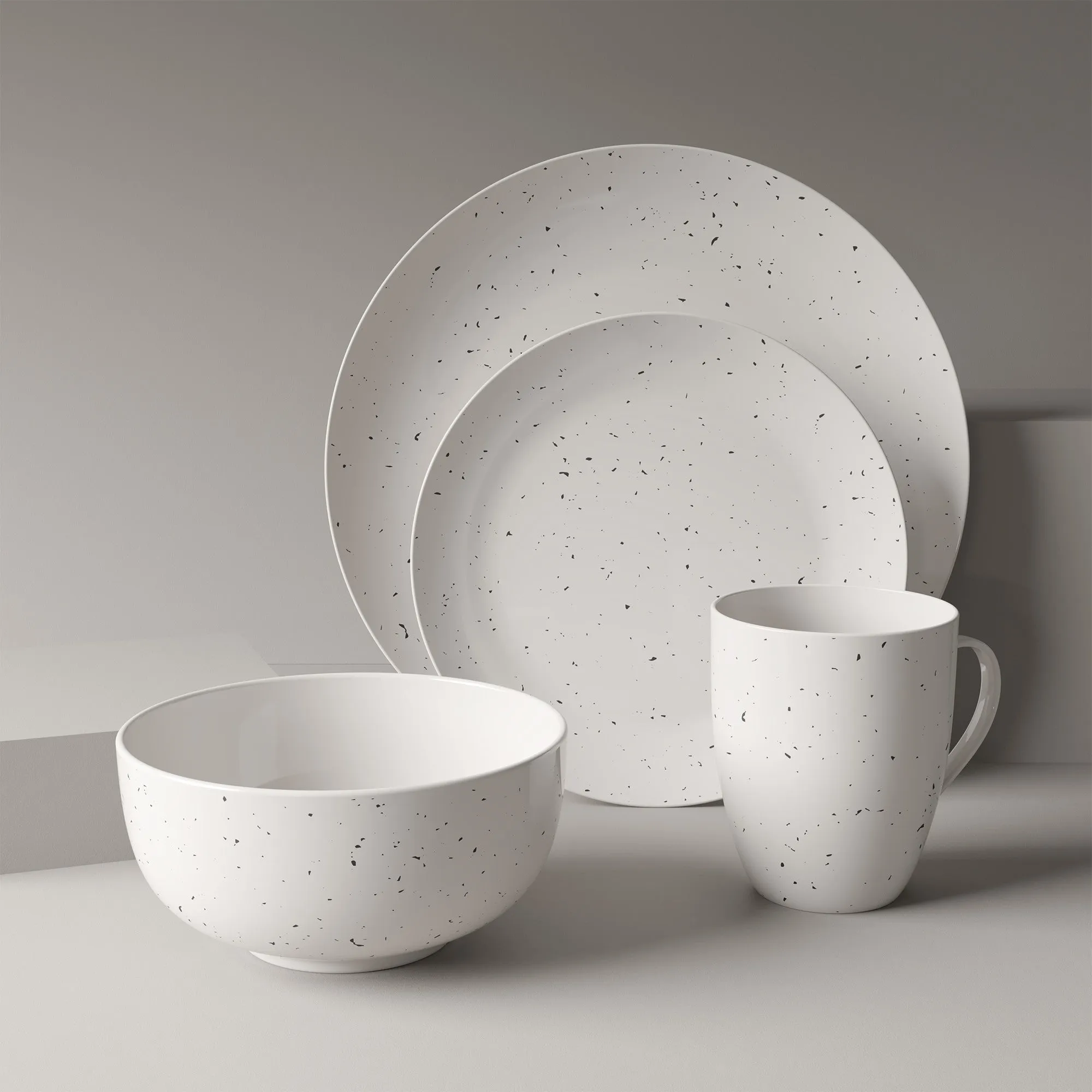 Safdie & Co. Dinnerset 16PC Coupe Speckle