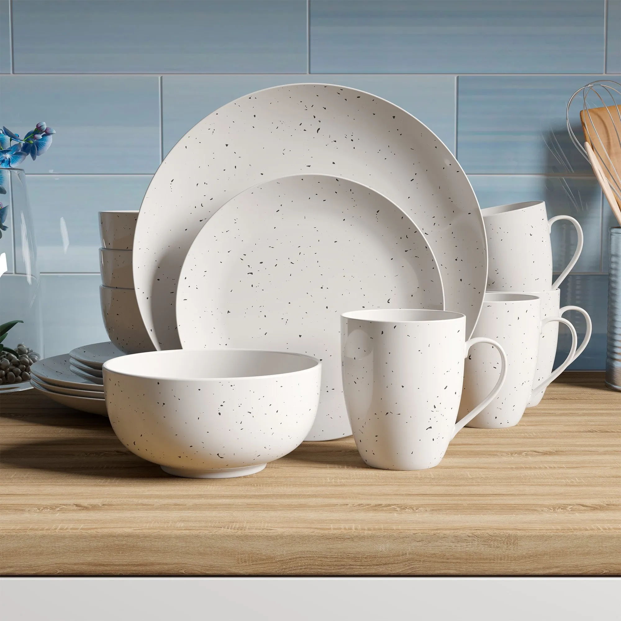 Safdie & Co. Dinnerset 16PC Coupe Speckle