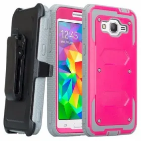 Samsung Galaxy J3 Case, J3V Case | Express Prime Case | Galaxy Sky Case | Amp Prime Case | Galaxy Sol Heavy Duty Holster Shell Combo Case - HP/GR
