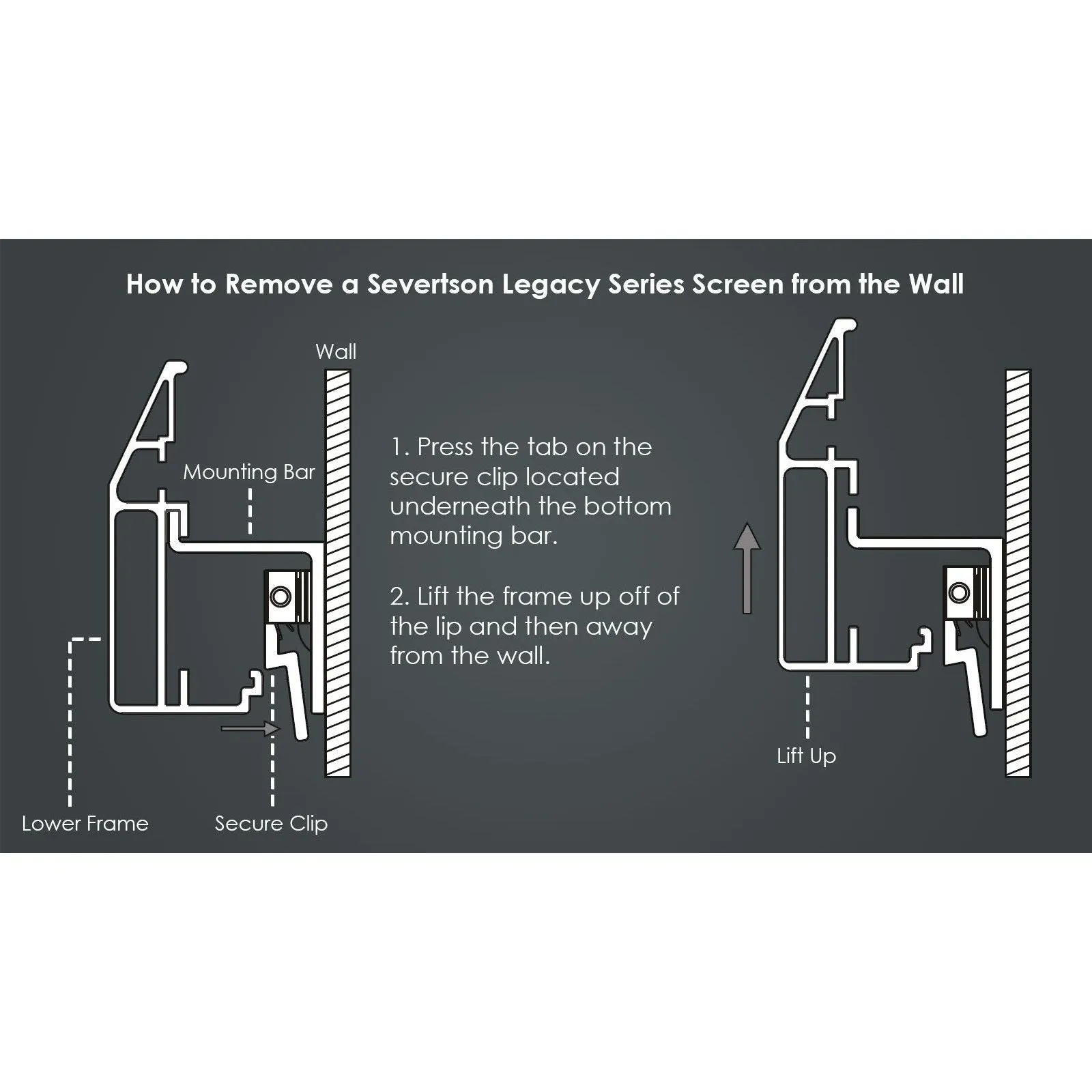 Severtson Screens Legacy Series Fixed Frame 113" (104.5" x 44.5") CinemaScope [2.35:1] LF235113CG