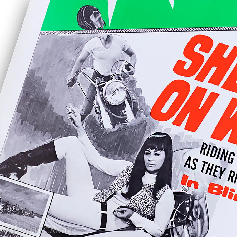 She Devils on Wheels, Original kitsch motorcycle drive-in film poster, 1968