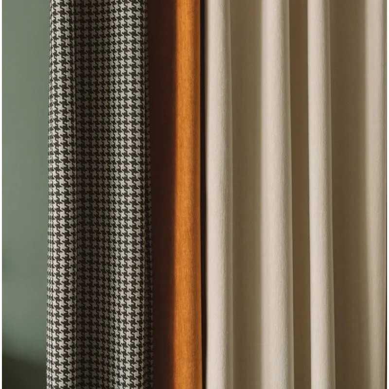 Simone Color Blocking Chenille Jacquard Blackout Custom Curtain