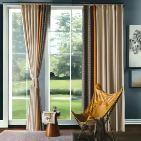 Simone Color Blocking Chenille Jacquard Blackout Custom Curtain