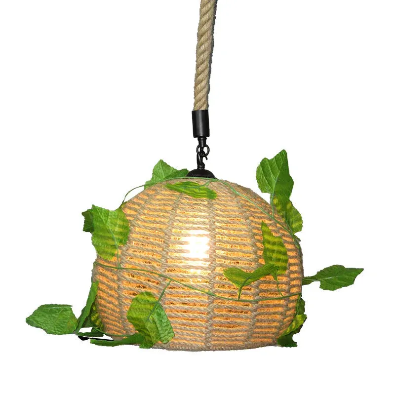 Simple Music Restaurant Decorative Lamps Single Head Hemp Rope Bar Clothing Store Plant Flower Shop Chandelier