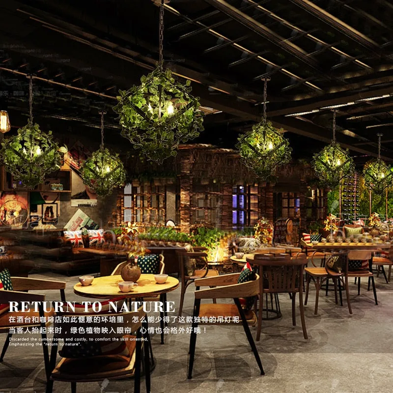 Small fresh plants, flowers, music, restaurant, barbecue, creative industry, wind and clear bar, decorative chandeliers