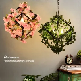 Small fresh plants, flowers, music, restaurant, barbecue, creative industry, wind and clear bar, decorative chandeliers