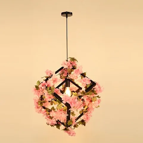 Small fresh plants, flowers, music, restaurant, barbecue, creative industry, wind and clear bar, decorative chandeliers