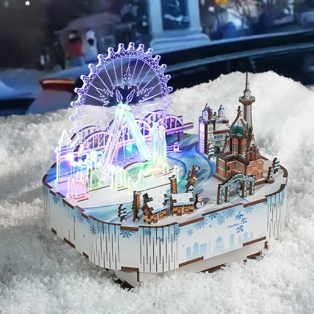 Snow World DIY Miniature House Music Box