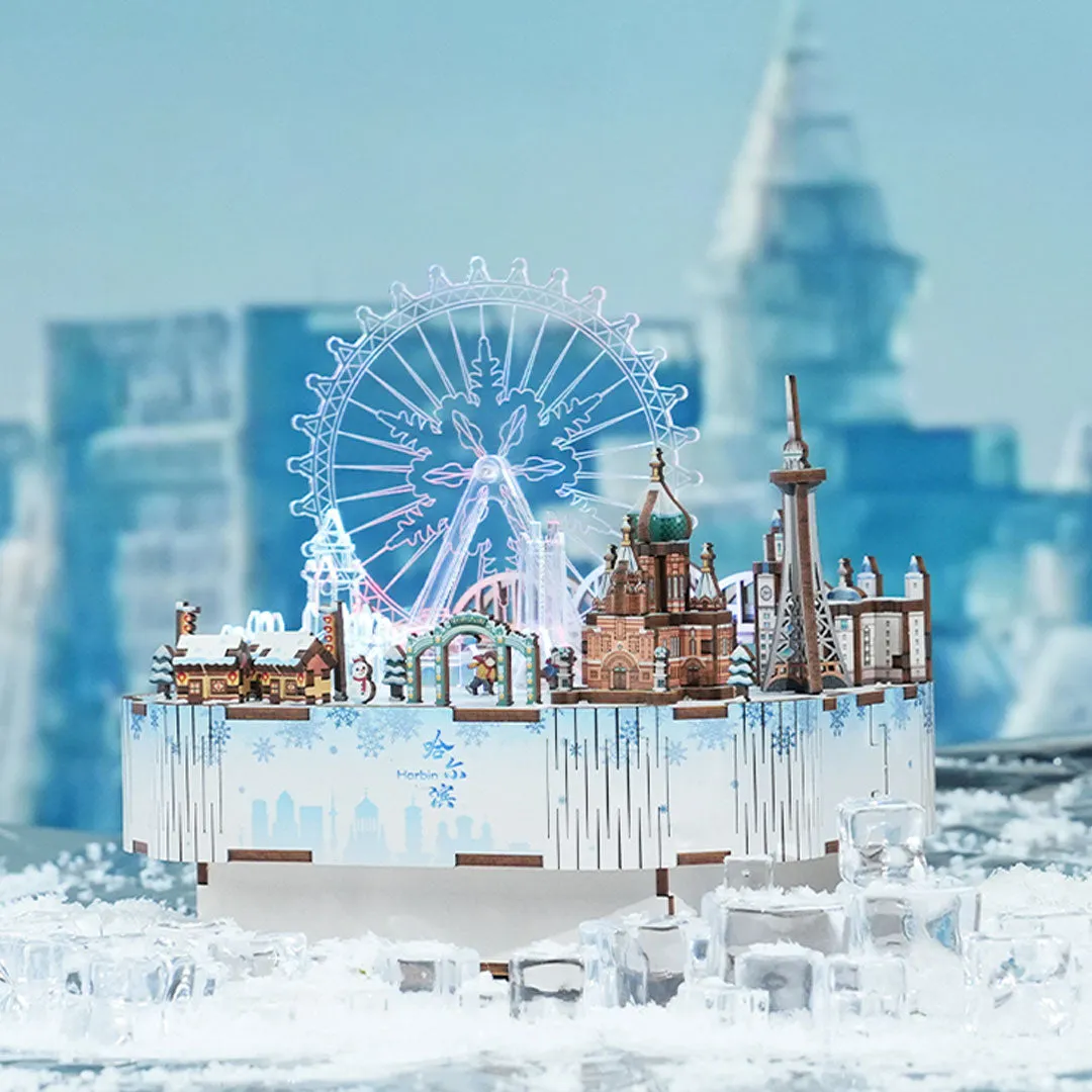 Snow World DIY Miniature House Music Box