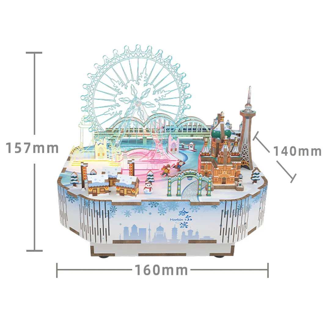 Snow World DIY Miniature House Music Box
